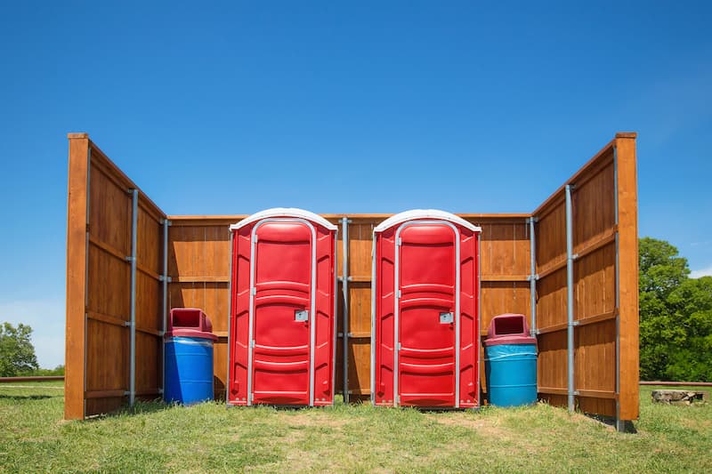 Short-term porta potty units staged for delivery in Gainesville, Georgia